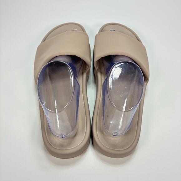 All In Motion Slide Sandals Taupe Brown Slip On Pool Beach Shoes Women's Size 10 - Picture 6 of 9